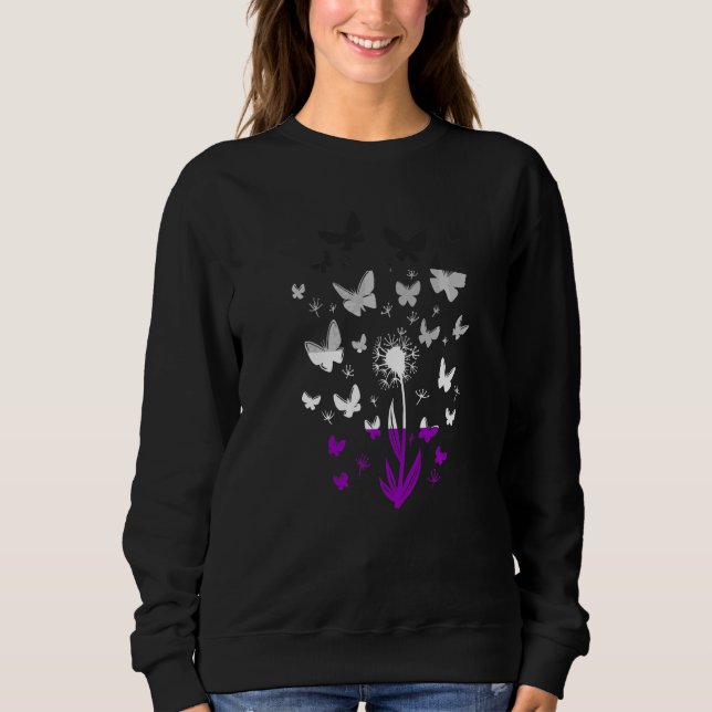 Asexuelle Löwenzahn Herbst Schmetterling Asexualit Sweatshirt (Vorderseite)