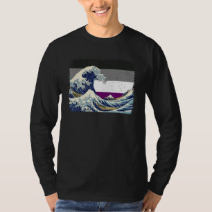 Asexuelle Pride Ace-Flagge Große Welle vor Kanagaw T-Shirt