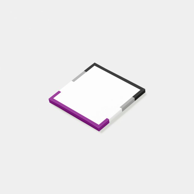 Asexuelle Pride-Flagge Post-it Klebezettel (angewinkelt)