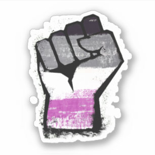 Asexuelle Protestfaust Aufkleber