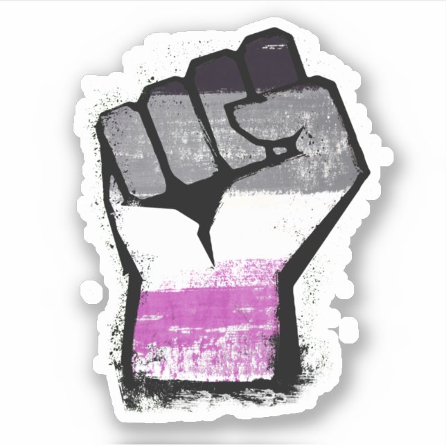Asexuelle Protestfäuste Aufkleber (Vorderseite)