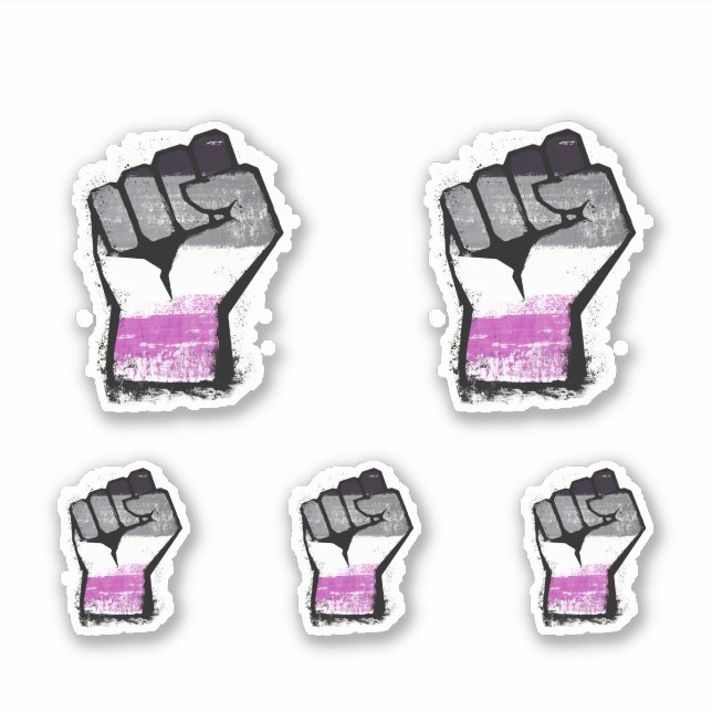 Asexuelle Protestfäuste Aufkleber (Vorderseite)