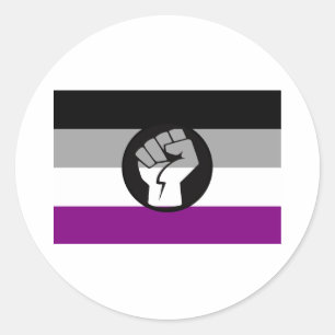 Asexuelle Protestflagge Runder Aufkleber