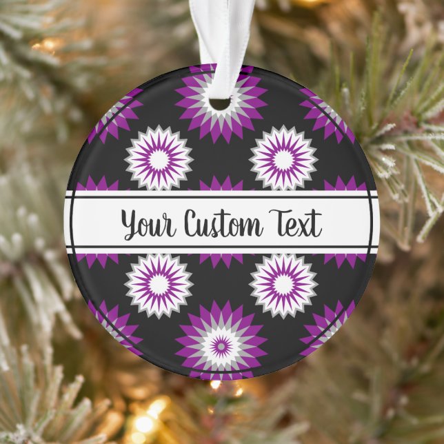 Asexuelle Stolz schwarzes Blumenmuster Ornament (Baum)