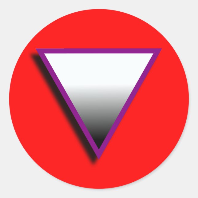 ASEXUELLE TRIANGELSYMBOL 3D RUNDER AUFKLEBER (Vorderseite)