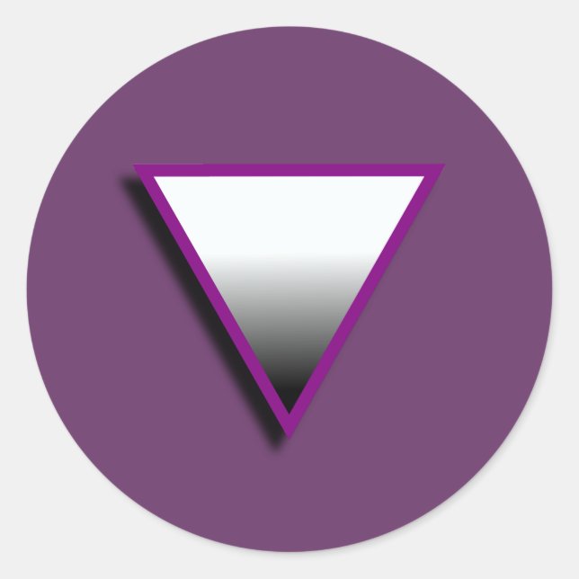 ASEXUELLE TRIANGELSYMBOL 3D RUNDER AUFKLEBER (Vorderseite)