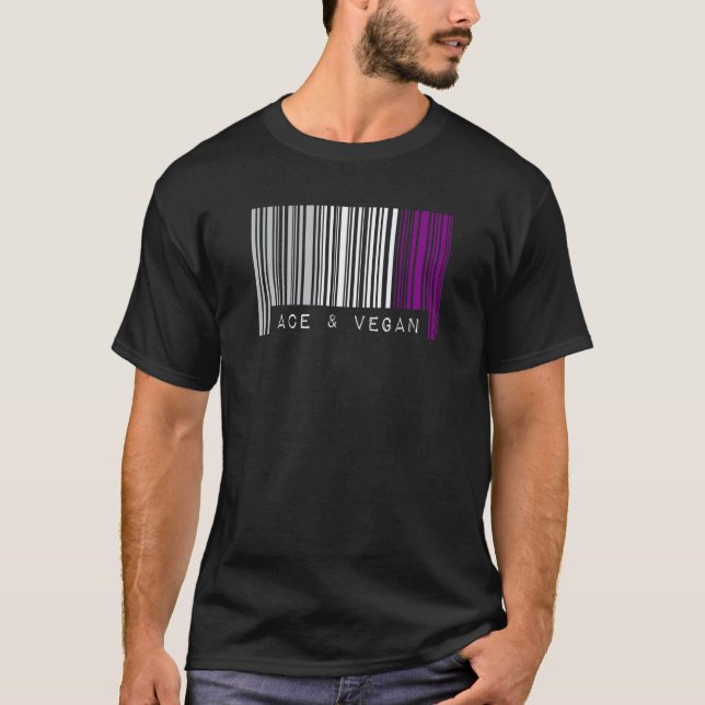 Asexueller Barcode Pride Ace und Vegan Cute Ästhet T-Shirt (Vorderseite)