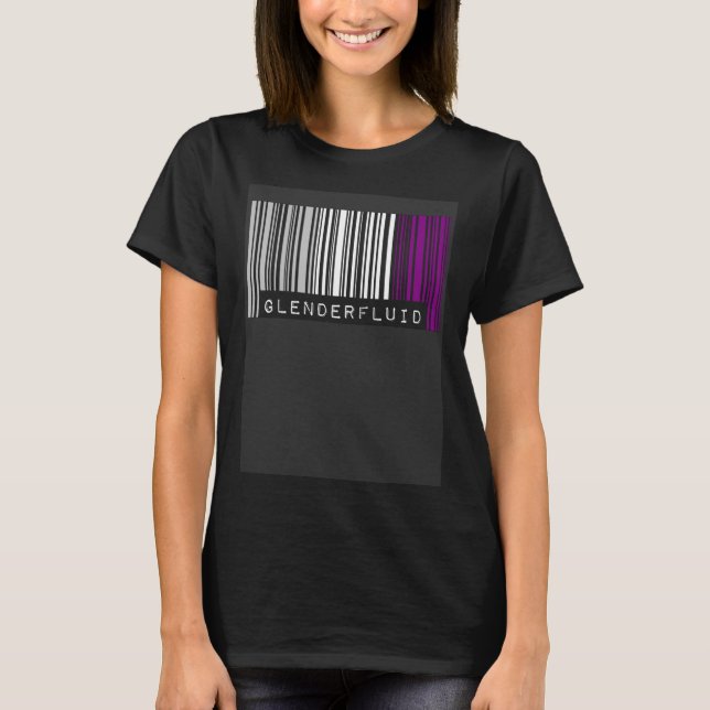 Asexueller Barcode Pride Genderfluid Süß Ace Ästhe T-Shirt (Vorderseite)