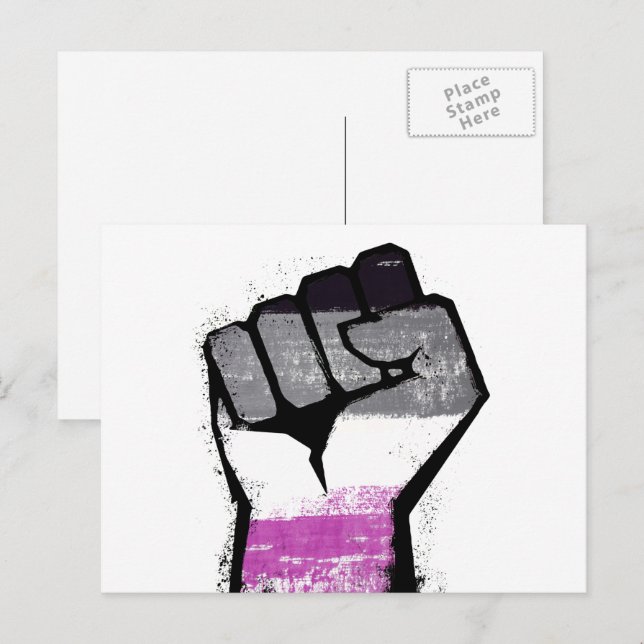 Asexueller Stolz Faust Postkarte (Vorne/Hinten)