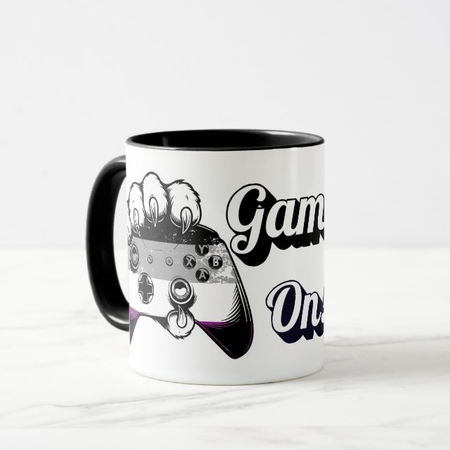 Asexueller Stolz Game On Tiger Pfote Controller Ta Tasse (Vorderseite Links)