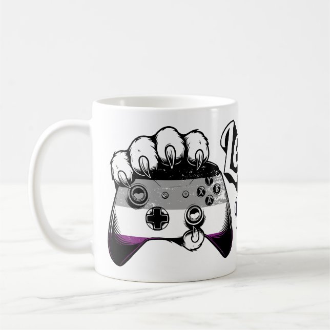 Asexueller Stolz Level Up Tiger Pfoten Controller  Kaffeetasse (Links)