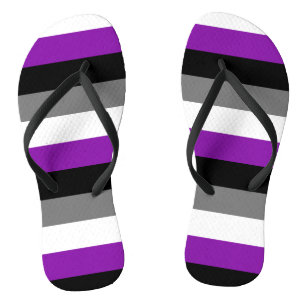 Asexueller Stolz, LGBTQ-Stolz, gestreifte Printwer Flip Flops