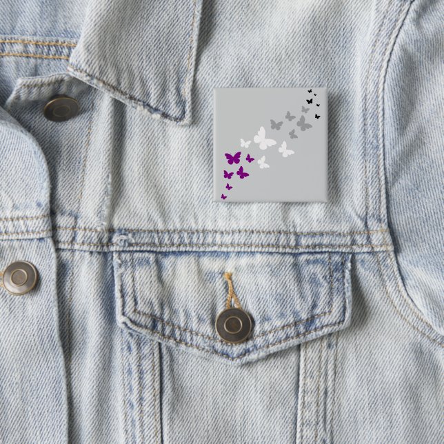 Asexueller Stolz Schmetterlingsweg Button (Beispiel)