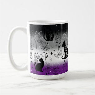 Asexueller Stolz schwarze Katze - Mystische Hexe Kaffeetasse