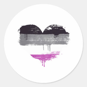 ASEXUELLES HERZ - ASEXUELLE LIEBE RUNDER AUFKLEBER