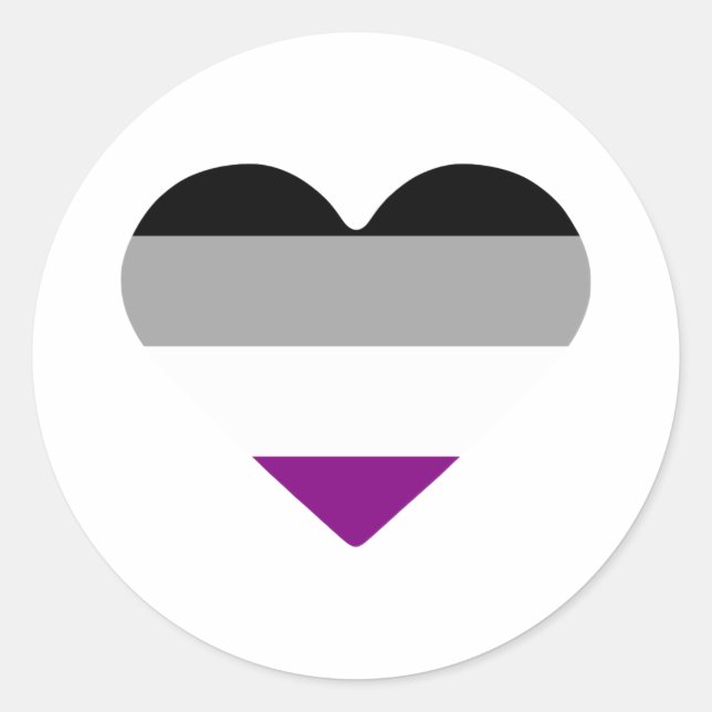 Asexuelles Herz Runder Aufkleber (Vorderseite)