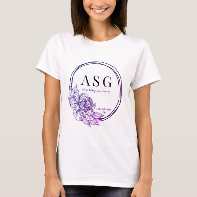 ASG-Logo in lila und indigo (Name auf der Rückseit T-Shirt (Vorderseite)