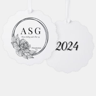 ASG-Logo mit Datum-Ornament-Karte Ornament Karte