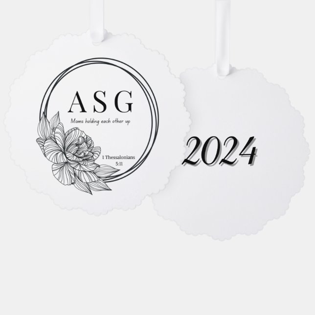 ASG-Logo mit Datum-Ornament-Karte Ornament Karte (Vorderseite/Rückseite)