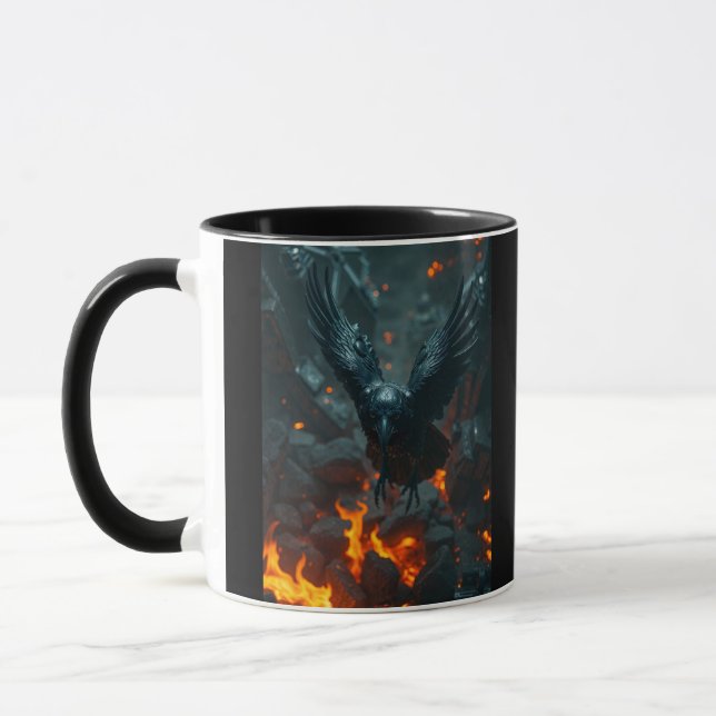 Ash and Ember – Rebirth Crow Mug | Dark Curiosity  Tasse (Links)