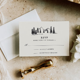 Ash Black | Hochzeit der Bergketten RSVP Karte
