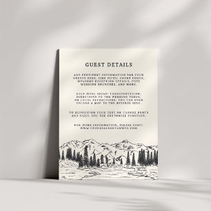Ash Black Mountain Sketch Wedding Guest Details Begleitkarte