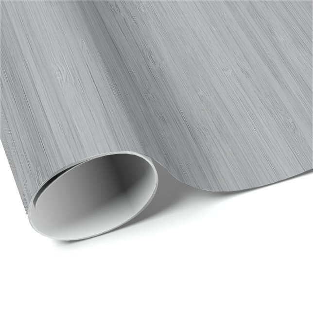 Ash Gray Bamboo Wood Grain Look Geschenkpapier (Rolleneckpunkt)