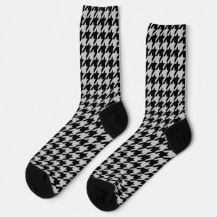 Ash Gray Black Hahnentrittmuster Karo Socken