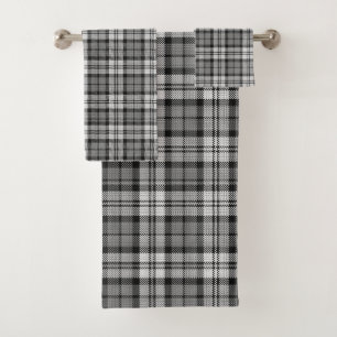 Ash Gray Blackwatch Campbell Tartan Kariert Badhandtuch Set