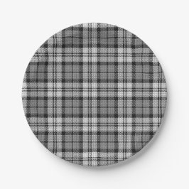 Ash Gray Blackwatch Campbell Tartan Kariert Pappteller