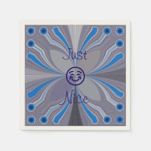 Ash Gray Blue Cyan Just Nice Napkins Serviette