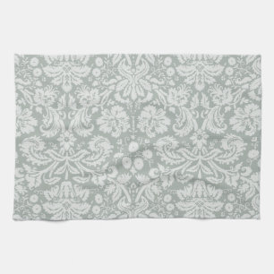 Ash Gray; Gray Damask Muster Geschirrtuch