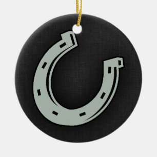 Ash Gray Horseshoe Keramikornament