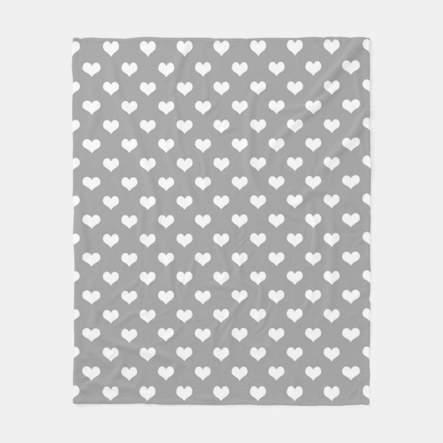 Ash Gray Liebe Herzdesign Fleecedecke (Vorderseite)