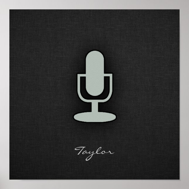 Ash Gray Microphone Poster (Vorne)