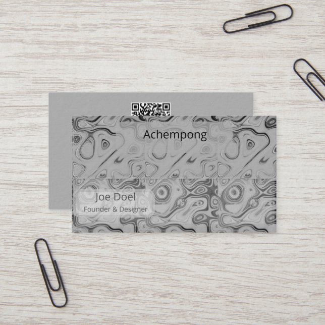 Ash Gray Opulent Abstract Luxury Business Card  Visitenkarte (Vorderseite/Rückseite Beispiel)