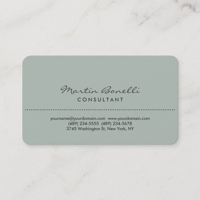 Ash Gray Rounded Corner Consultant Business Card Visitenkarte (Vorderseite)