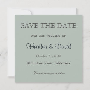 Ash Gray Save the Date Hochzeitseinladung