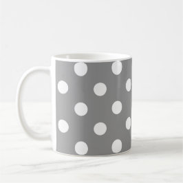 Ash Grey White Polka Dots Design Kaffeetasse