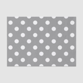 Ash Grey White Polka Dots Design Seidenpapier