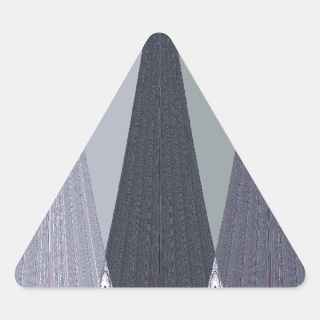 Ash Grey Zickzack Dots Art Print Dreieckiger Aufkleber (Vorderseite)