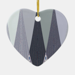 Ash Grey Zickzack Dots Art Print Keramikornament