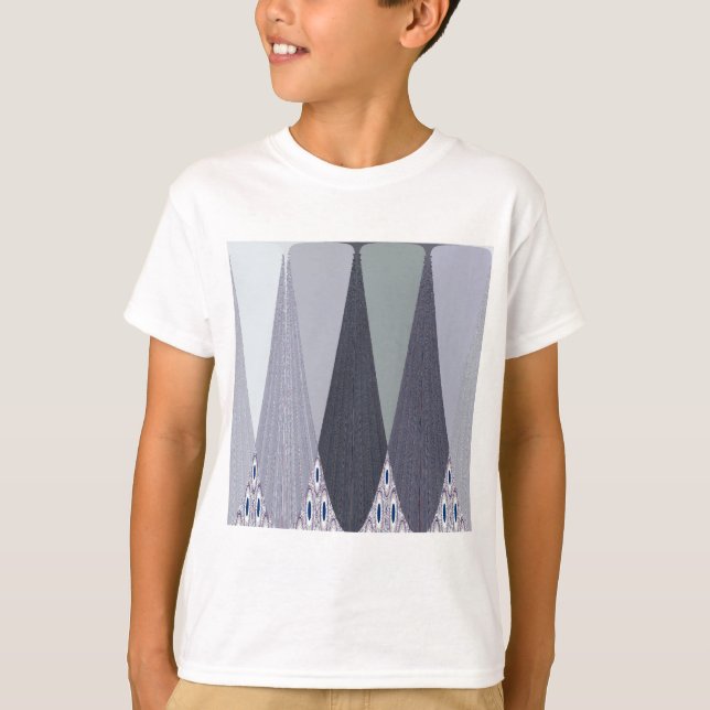 Ash Grey Zickzack Dots Art Print T-Shirt (Vorderseite)