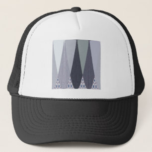 Ash Grey Zickzack Dots Art Print Truckerkappe
