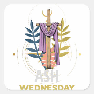 Ash Mittwoch Jesus Christentum Quadratischer Aufkleber