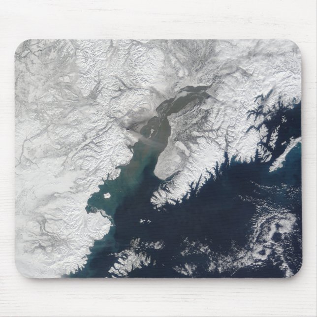 Ash plume vom Berg Redoubt, Alaska Mousepad (Vorne)