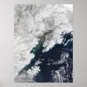 Ash plume vom Berg Redoubt, Alaska Poster