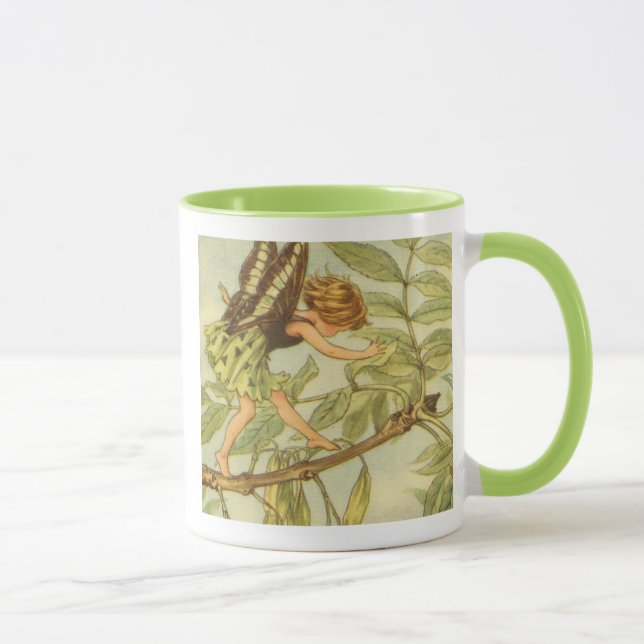 Ash Tree Fairy Walking auf Zweig Tasse (Rechts)