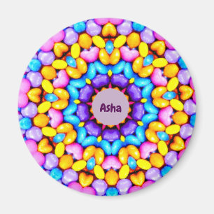 ASHA ~ Personalisiertes Ostermuster Fraktal ~ Magnet