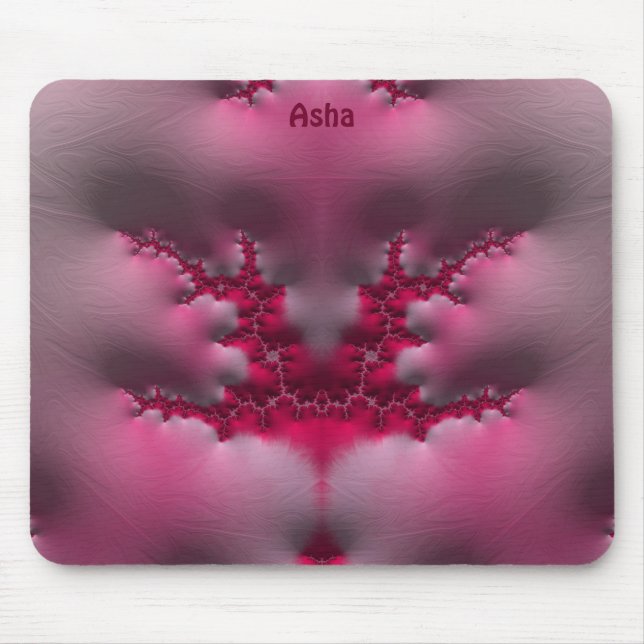 ASHA ~ Rosa und Weiß Mousepad (Vorne)